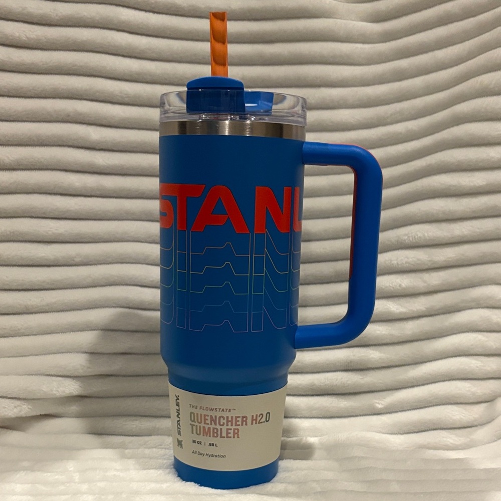 New Stanley Blue and Orange Quencher H2.0 Tumbler